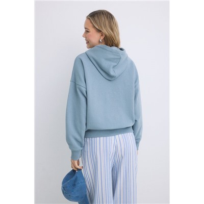 Sudadera capucha felpa algodón gris