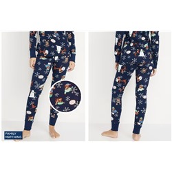 High-Waisted Printed Waffle Pajama Leggings for Women