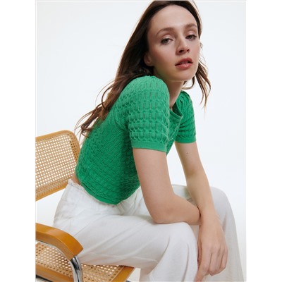 Bluse mit Lochstickerei