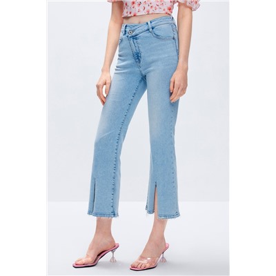 Vaquero bootcut 7/8 de tiro alto Azul claro