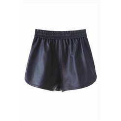 Short de piel Negro