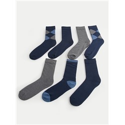 LC Waikiki Desenli Erkek Soket Çorap 7'li, LCW ACCESSORIES                                            
                                            Desenli Erkek Soket Çorap 7'li