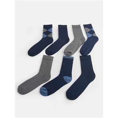 LC Waikiki Desenli Erkek Soket Çorap 7'li, LCW ACCESSORIES                                            
                                            Desenli Erkek Soket Çorap 7'li