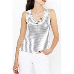 Camiseta de tirantes Azul marino y blanco