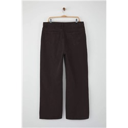 Kahverengi Yüksek Bel Geniş Paça Büyük Beden Wide Leg Jeans TBBSS22JE0211
