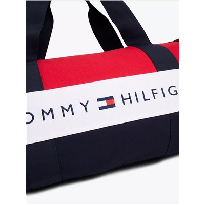 Tommy Logo Colorblock Canvas Duffle Bag