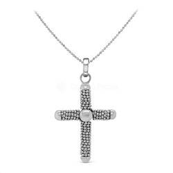 Колье крест из серебра родированное, 45 см 925 пробы мркл-1402005