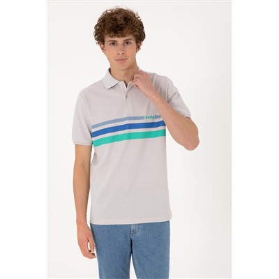 Erkek Regular Fit Polo Yaka Açık Gri Tişört