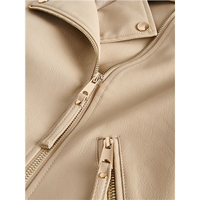Bikerjacke in Lederoptik
