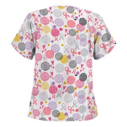UA Support Blooms White Scrub Top