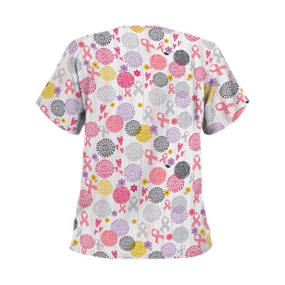 UA Support Blooms White Scrub Top