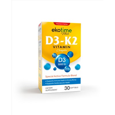 D3-K2 VITAMIN COMPLEX EKO TIME 30sofgels