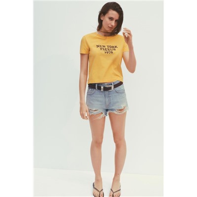 WASHED T-SHIRT WITH SLOGAN