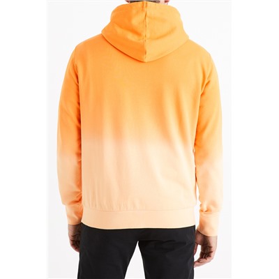 Sudadera dip-dye Naranja y salmón