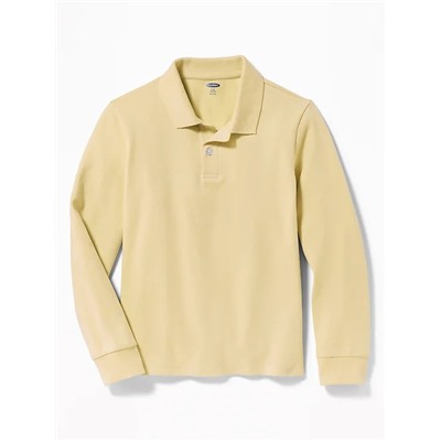 Uniform Built-In Flex Long-Sleeve Pique Polo for Boys
