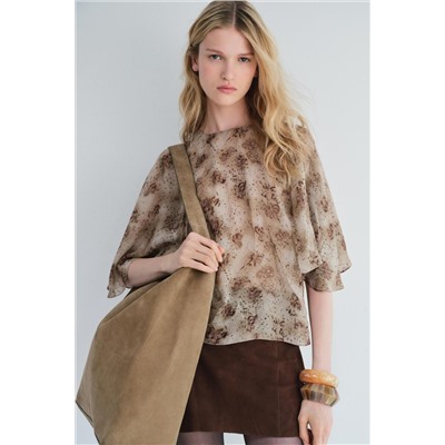 ZW COLLECTION FLOWING CAPE BLOUSE