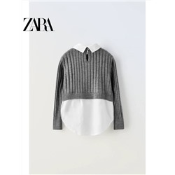 ZARA  😍 официальный сайт⚡️ кардиган - рубашка для девочек, отличный вариант для школы 🏫  скидка  71🛍    ✅Цвет: на фото     ✅Материал: акрил ( больше информации нет)