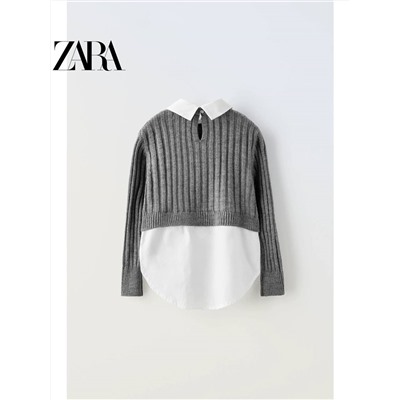 ZARA  😍 официальный сайт⚡️ кардиган - рубашка для девочек, отличный вариант для школы 🏫  скидка  71🛍    ✅Цвет: на фото     ✅Материал: акрил ( больше информации нет)