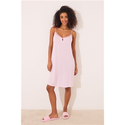 Camisón corto viscosa rosa