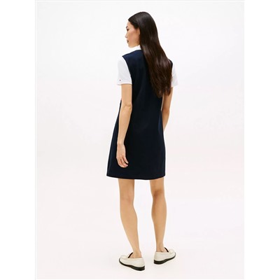 Flag Colorblock Stretch Polo Dress