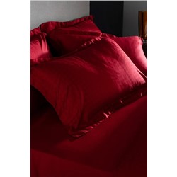 Lune King Size Bambu Saten Nevresim Takımı - Kırmızı