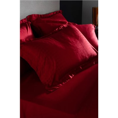 Lune King Size Bambu Saten Nevresim Takımı - Kırmızı