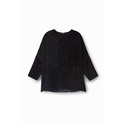 Blusa oversize transparencias