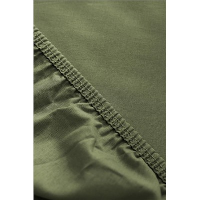 Manon King Size %100 Pamuk Ranforce Lastikli Çarşaf - Haki