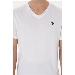 Erkek Regular Fit V Yaka Siyah Basic Tişört