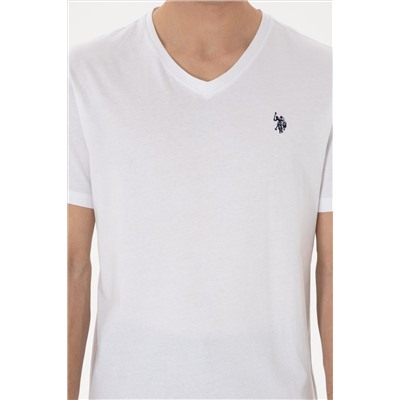 Erkek Regular Fit V Yaka Siyah Basic Tişört