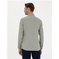 Yeşil Slim Fit Uzun Kollu Gömlek