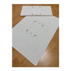 AYHANHOME, %100 Pamuk Ayak Havlusu 2'li 50x70 Cm Ayak Çizgili Paspas