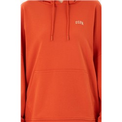 Kadın Kiremit Kapüşonlu Basic Sweatshirt