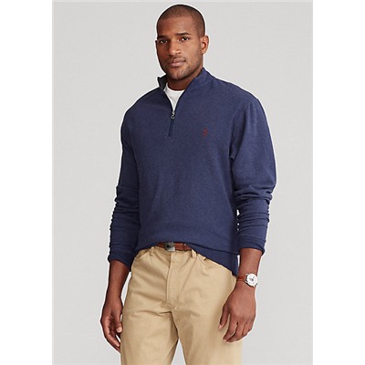 Big & Tall Luxury Jersey Quarter-Zip Pullover