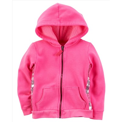 Embellished Neon Fleece Hoodie