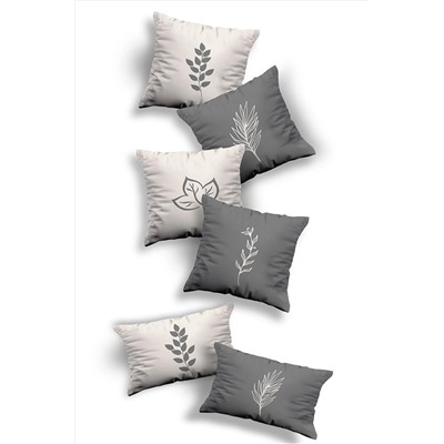 Skhome Çift Tarafı Baskılı Özel Tasarım 6lı 4lükare Ve 2lidikdörtgen Kırlent Kılıfı Seti(4K2D-KOM238) 4k2dkom02