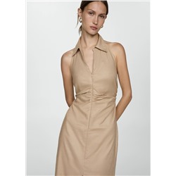 Vestido cuello polo abertura