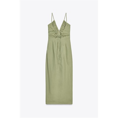 LINEN MIDI DRESS
