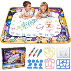 Water Doodle Mat - Kids Painting Writing Doodle Board Toy - Color Doodle Drawing Mat Bring Magic Pens Educational Toys for Age 2 3 4 5 6 7 8 Year Old Girls Boys Toddler Gift
