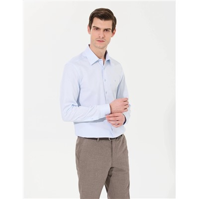 Açık Mavi Slim Fit Uzun Kollu Gömlek
