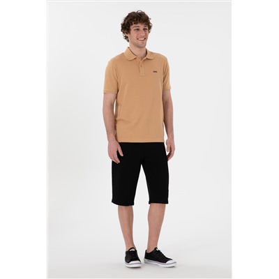 Erkek Regular Fit Siyah Örme Şort