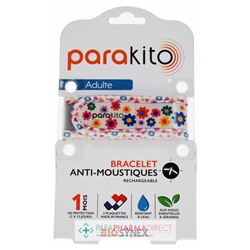 Parakito Bracelet Anti-Moustiques Rechargeable Adulte Fun Fleurs
