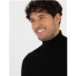 Siyah Slim Fit Basic Kazak