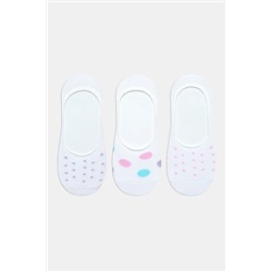 Penti, Big Dots Beyaz - Pembe 3lü Babet Çorabı