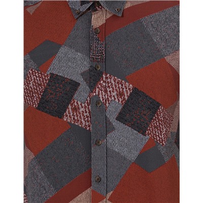 Turuncu Slim Fit Uzun Kollu Gömlek