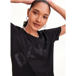 Diagonal Rhinestone Logo Tee