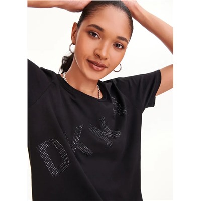 Diagonal Rhinestone Logo Tee