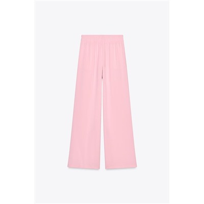 CREPE WIDE-LEG TROUSERS