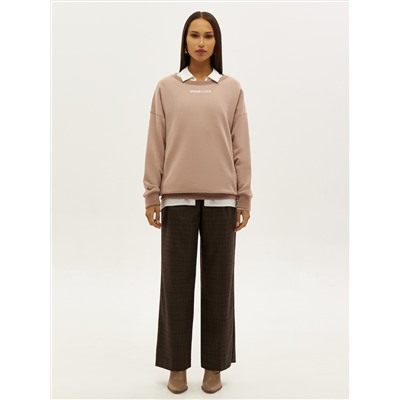 Oversize свитшот POLYMITAM из 100% хлопка с флуоресцентной вышивкой