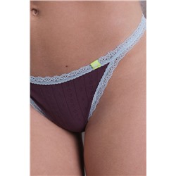 Tanga seamless pointelle vino